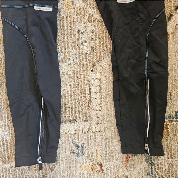 Santini Black Cycling Tights with Blue Accents - Picture 3 of 9